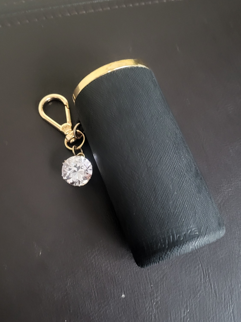 Bath & Body Works Black Hand Sanitizer Spray Holder with Charm - Picture 4 of 7